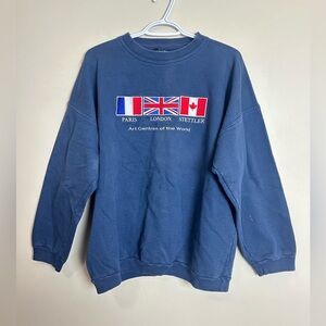 Vintage Jordan Size M Blue Art Centres of the World Men's Sweater